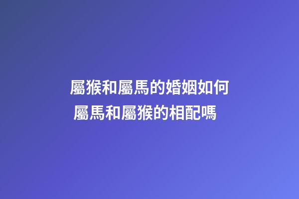 屬猴和屬馬的婚姻如何 屬馬和屬猴的相配嗎
